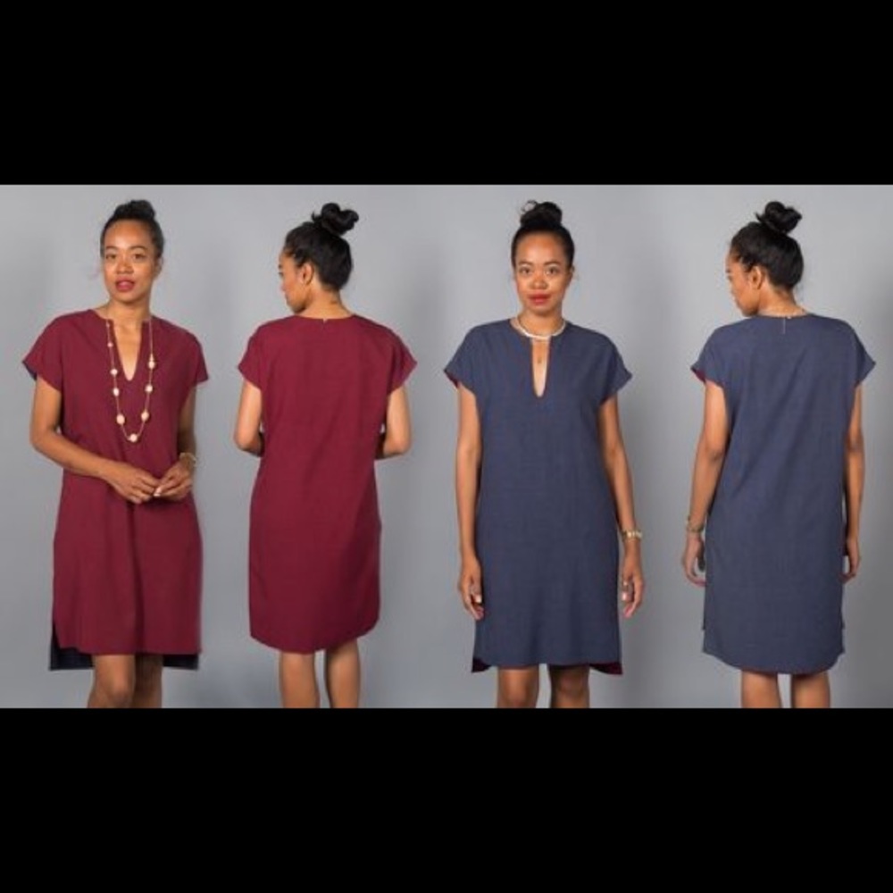 Betabrand 2X Burgundy/Navy Travel Tunic